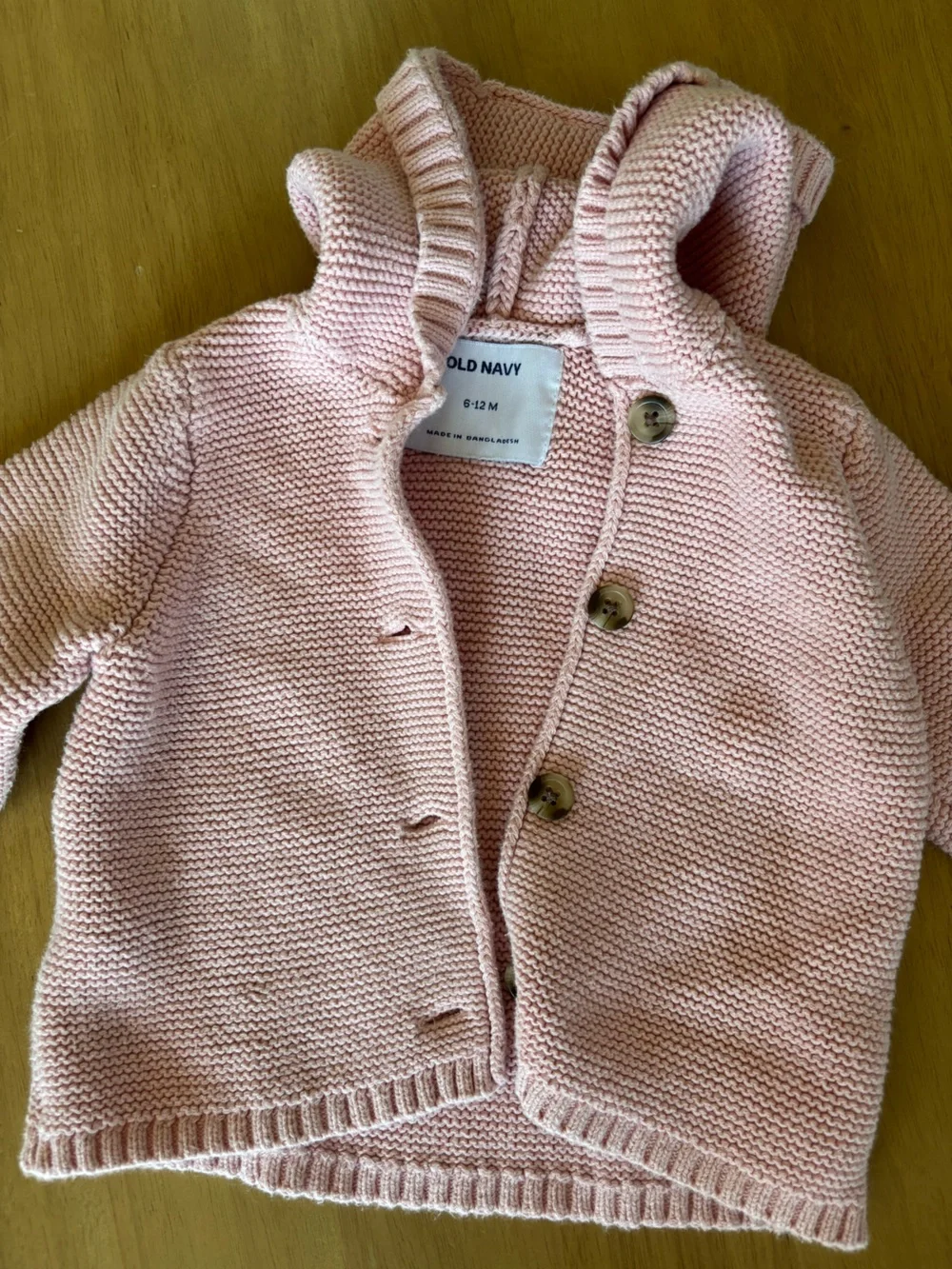 Old Navy Light Pink Knit Hooded Cardigan